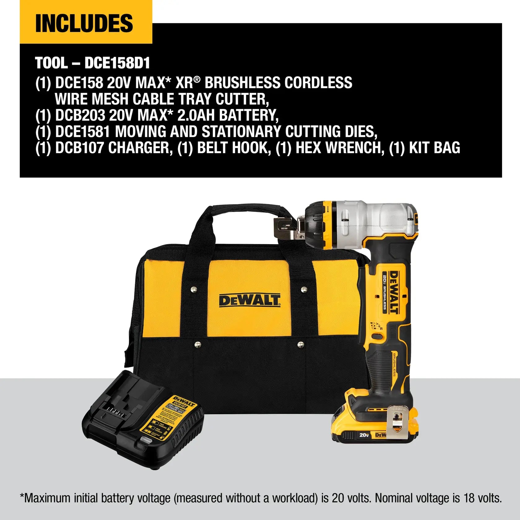 DeWalt DCE158D1 20V MAX XR Brushless Cordless Wire Mesh Cable Tray Cutter - image 3