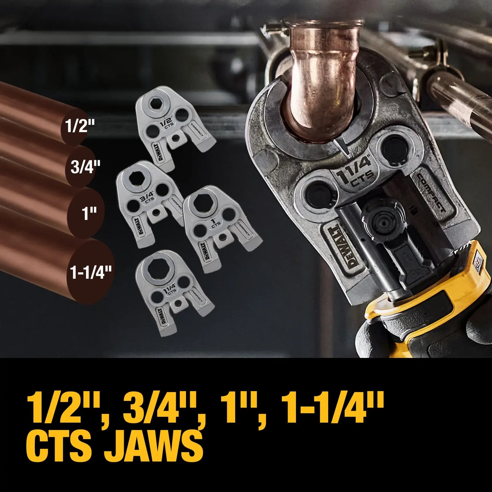 DeWalt DCE210D2K 20V MAX Compact Press Tool Kit with CTS Jaws - image 7