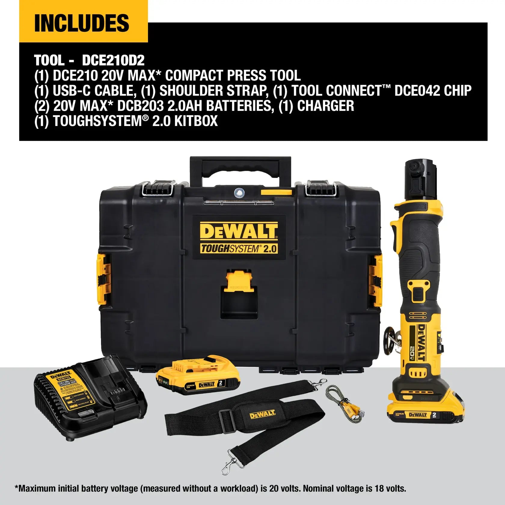DeWalt DCE210D2 20V MAX Compact Press Tool Kit - image 4