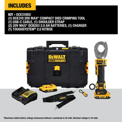 DeWalt DCE310D2 20V MAX Compact Died Crimping Tool Kit - image 4