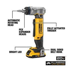 DeWalt DCE400D2 20V MAX 1 in. Cordless Pex EXPander - image 3