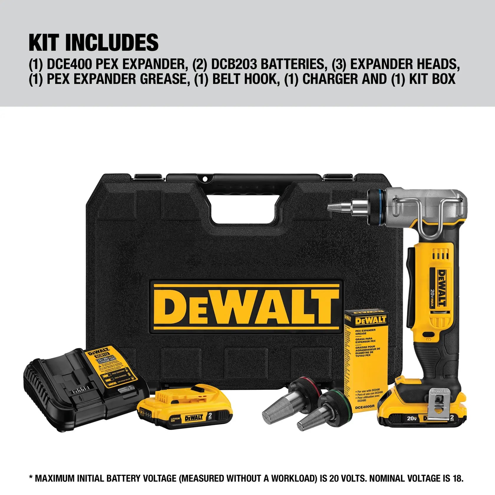 DeWalt DCE400D2 20V MAX 1 in. Cordless Pex EXPander - image 4