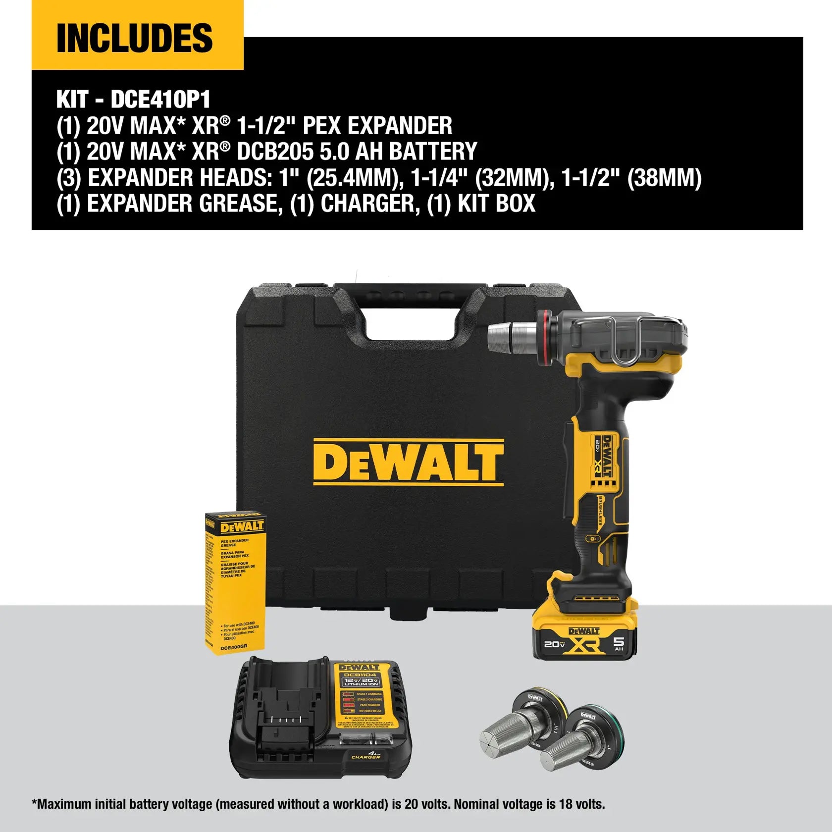 DeWalt DCE410P1 20V MAX XR 1-1/2 in. PEX EXPander Kit - image 4