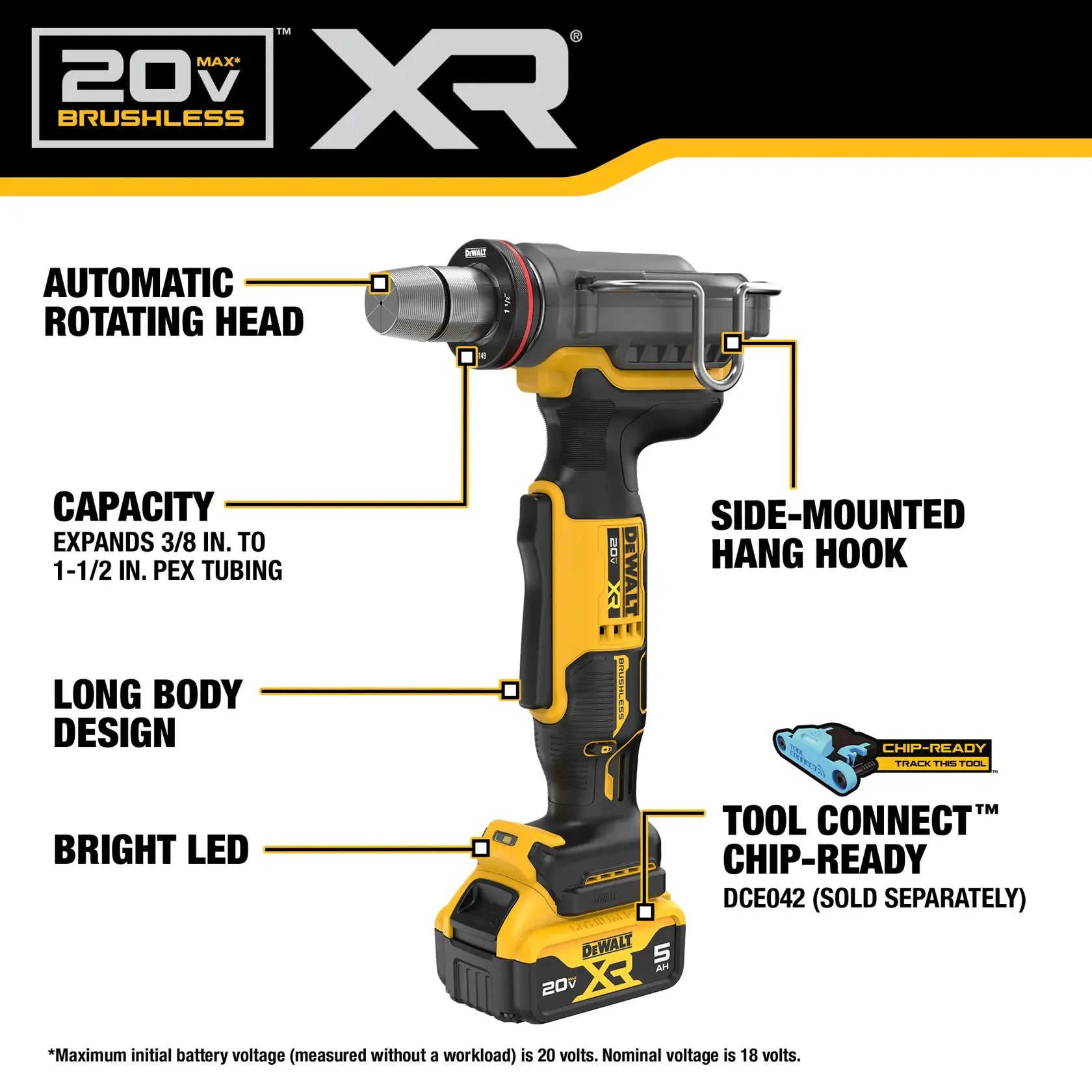 DeWalt DCE410P1 20V MAX XR 1-1/2 in. PEX EXPander Kit - image 5