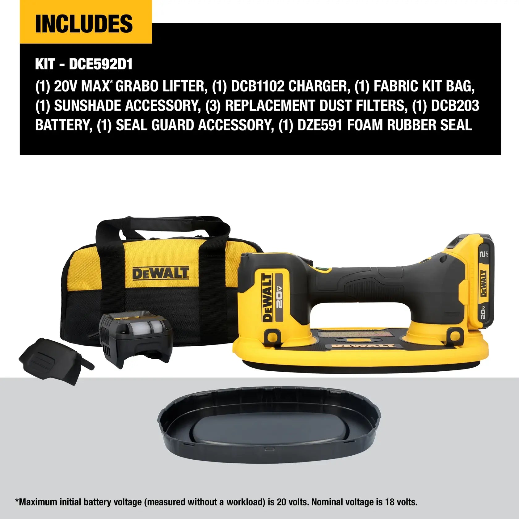 DeWalt DCE592D1 20V MAX Grabo Lifter Kit - image 5