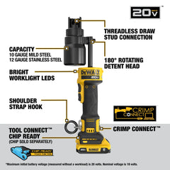 DeWalt DCE600D1K2 20V MAX Hydraulic Knockout Tool Kit With 1/2 in. - 2 in. Punch and Dies - image 3