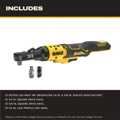 DeWalt DCF520B 20V MAX XR Brushless Cordless 1/4-in & 3/8-in Sealed Head Ratchet (Tool Only) - image 4