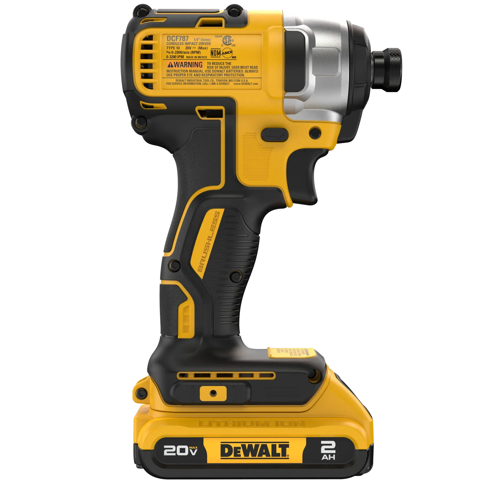 DeWalt DCF787D1 20V MAX 1/4 in. Brushless Cordless Impact Driver Kit - image 6