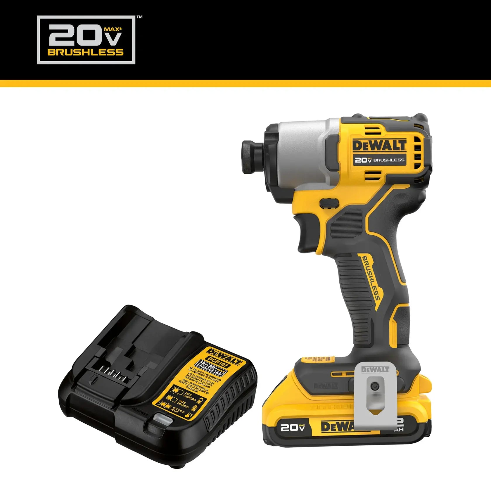 DeWalt DCF840D1 20V MAX 1/4 in. Brushless Cordless Impact Driver Kit - image 7