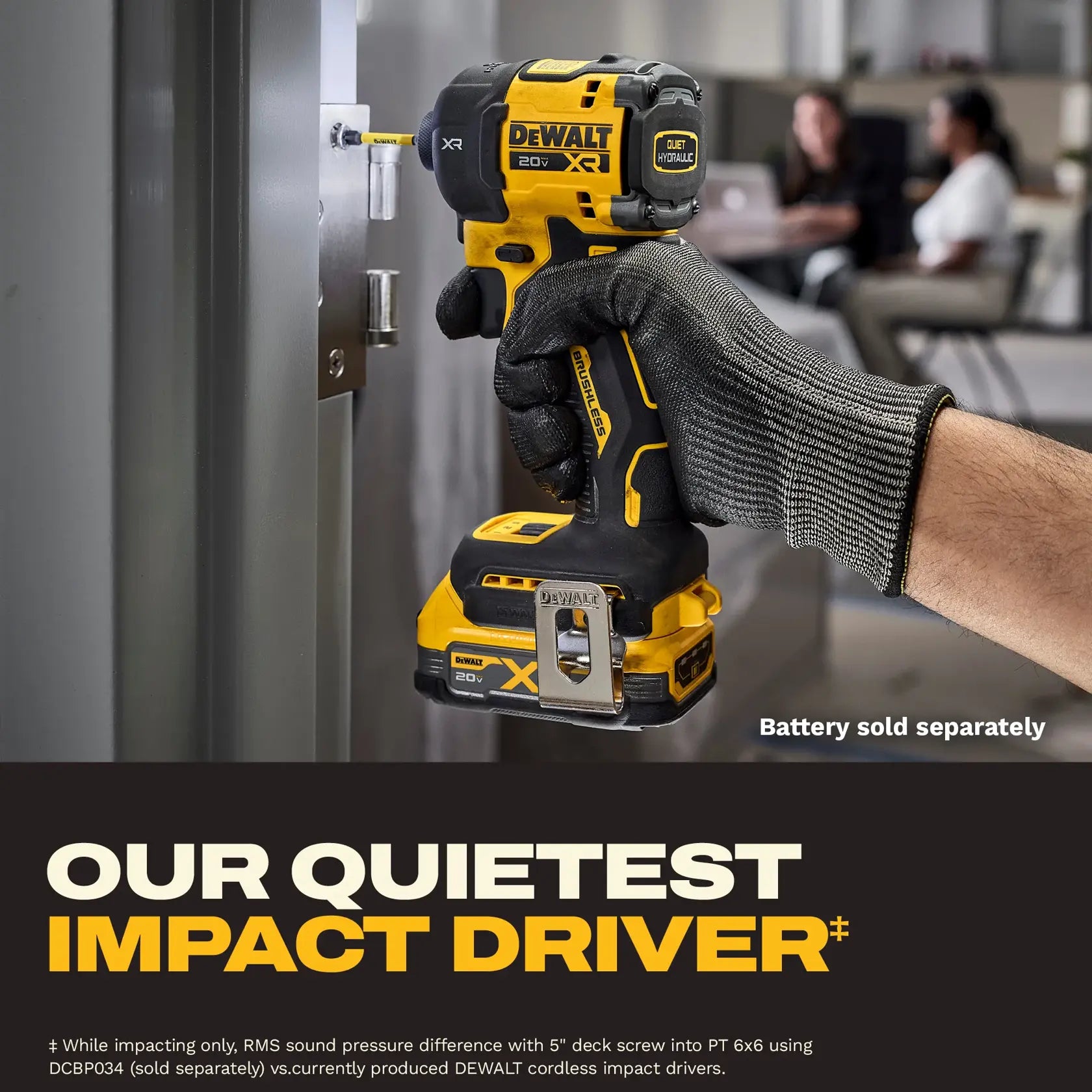 DeWalt DCF870B 20V MAX XR Brushless Cordless 1/4-in Quiet Hydraulic Impact Driver (Tool Only) - image 5