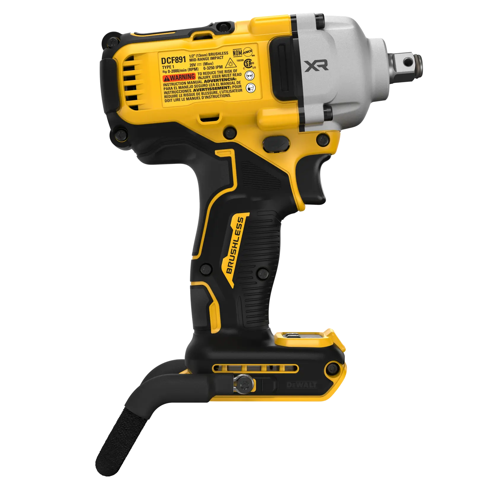 DeWalt DCF891BLR 20V MAX XR 1/2" Mid-Range Impact Wrench With Lanyard Ready Attachment Point - image 4