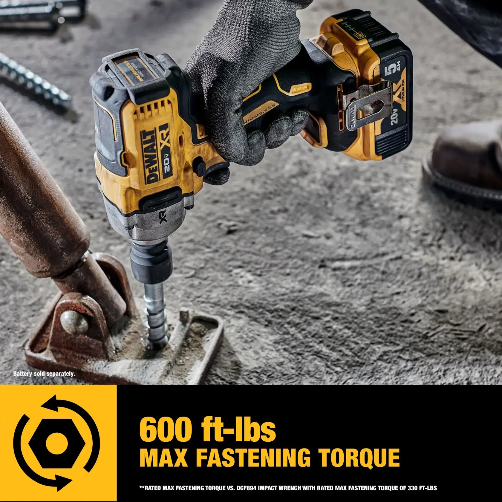 DeWalt DCF891B 20V MAX XR 1/2-in Mid-Range Impact Wrench With Hog Ring Anvil (Tool Only) - image 4