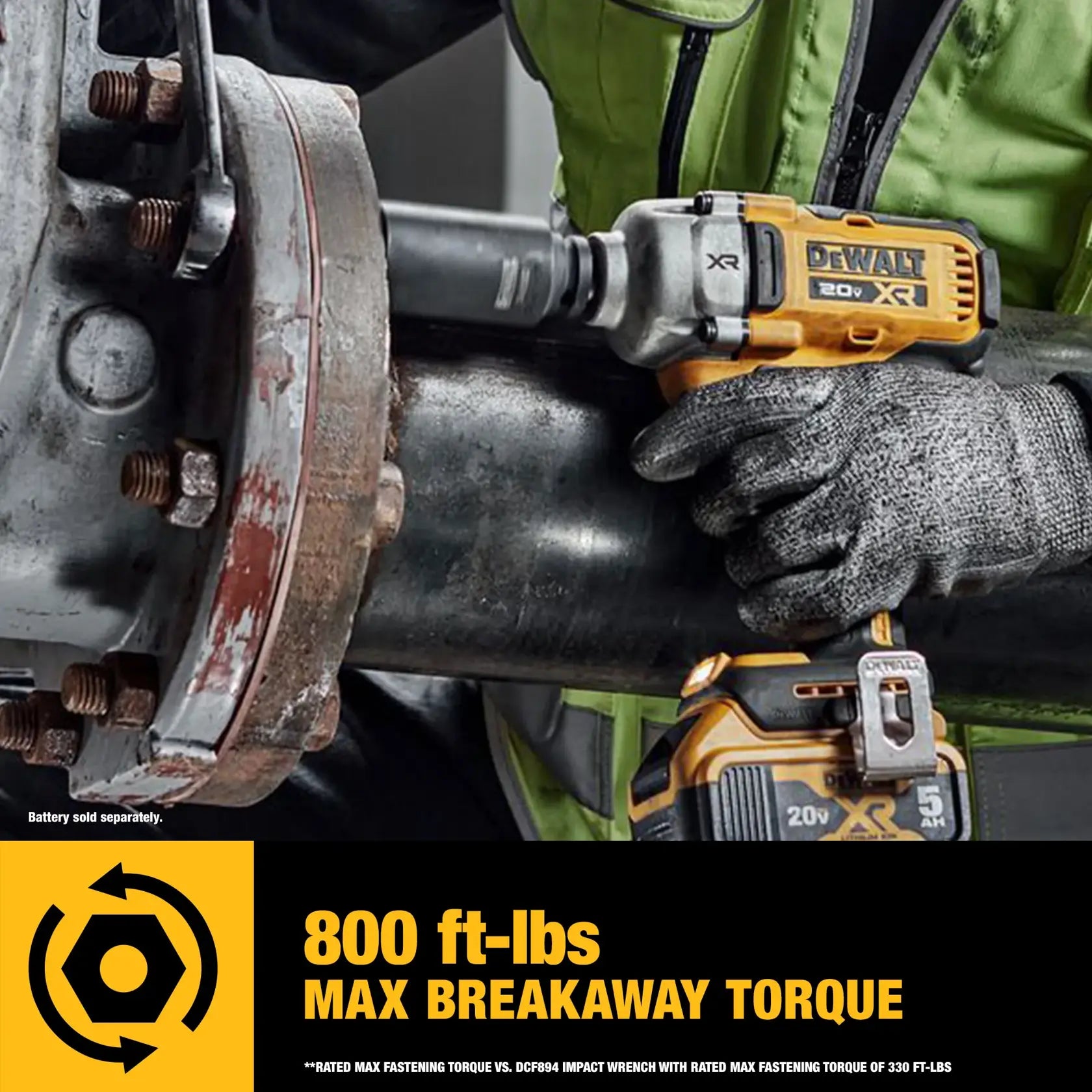DeWalt DCF891B 20V MAX XR 1/2-in Mid-Range Impact Wrench With Hog Ring Anvil (Tool Only) - image 6
