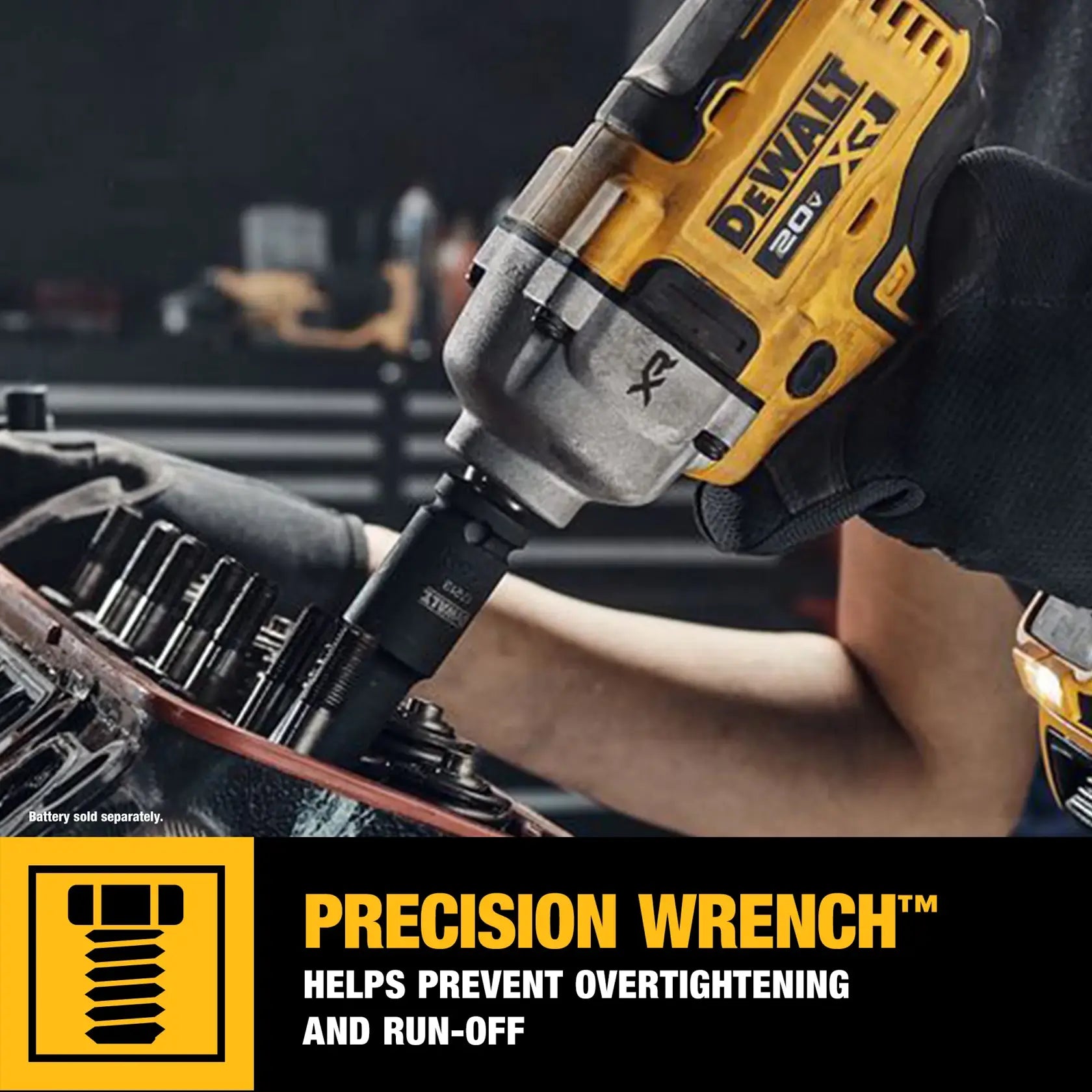 DeWalt DCF891GP2 20V MAX XR 1/2-in Mid-Range Impact Wrench With Hog Ring Anvil and Oil-Resistant Batteries Kit - image 7