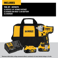 DeWalt DCF891P2 20V MAX XR 1/2-in Mid-Range Impact Wrench Kit With Hog Ring Anvil - image 4