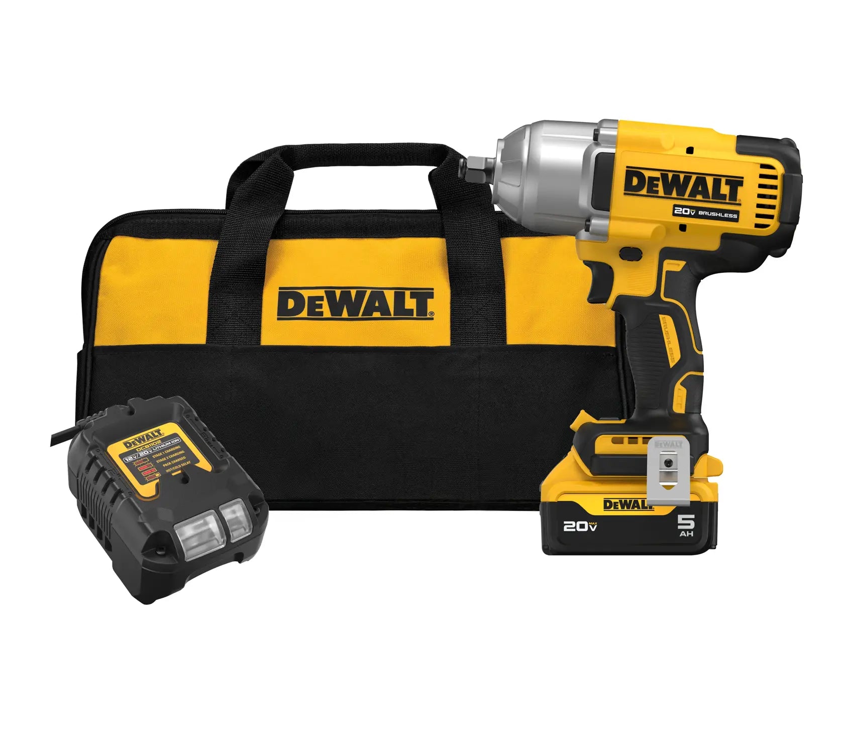 DeWalt DCF900P1 20V MAX XR 1/2-in High Torque Impact Wrench With Hog Ring Anvil With (1) 5.0 Ah Battery & Charger Kit - image 1