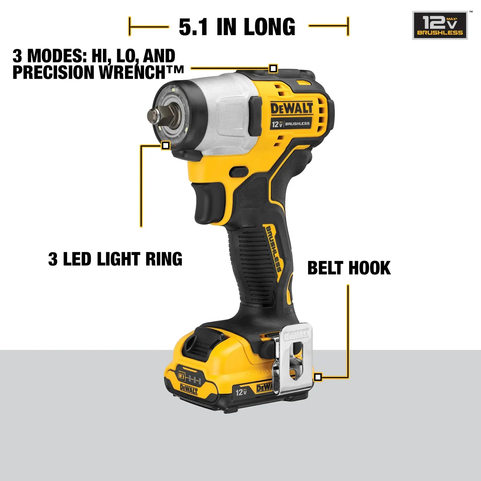 DeWalt DCF902F2 12V MAX 3/8-in Brushless Impact Wrench Kit - image 3