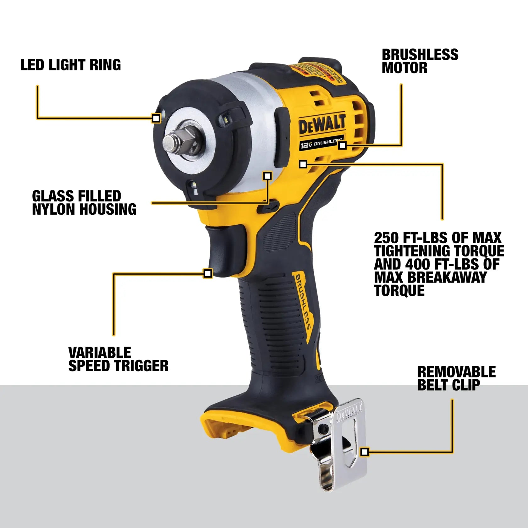 DeWalt DCF903B XTREME 12V MAX 3/8 in. Brushless Cordless Impact Wrench (Tool Only) - image 3