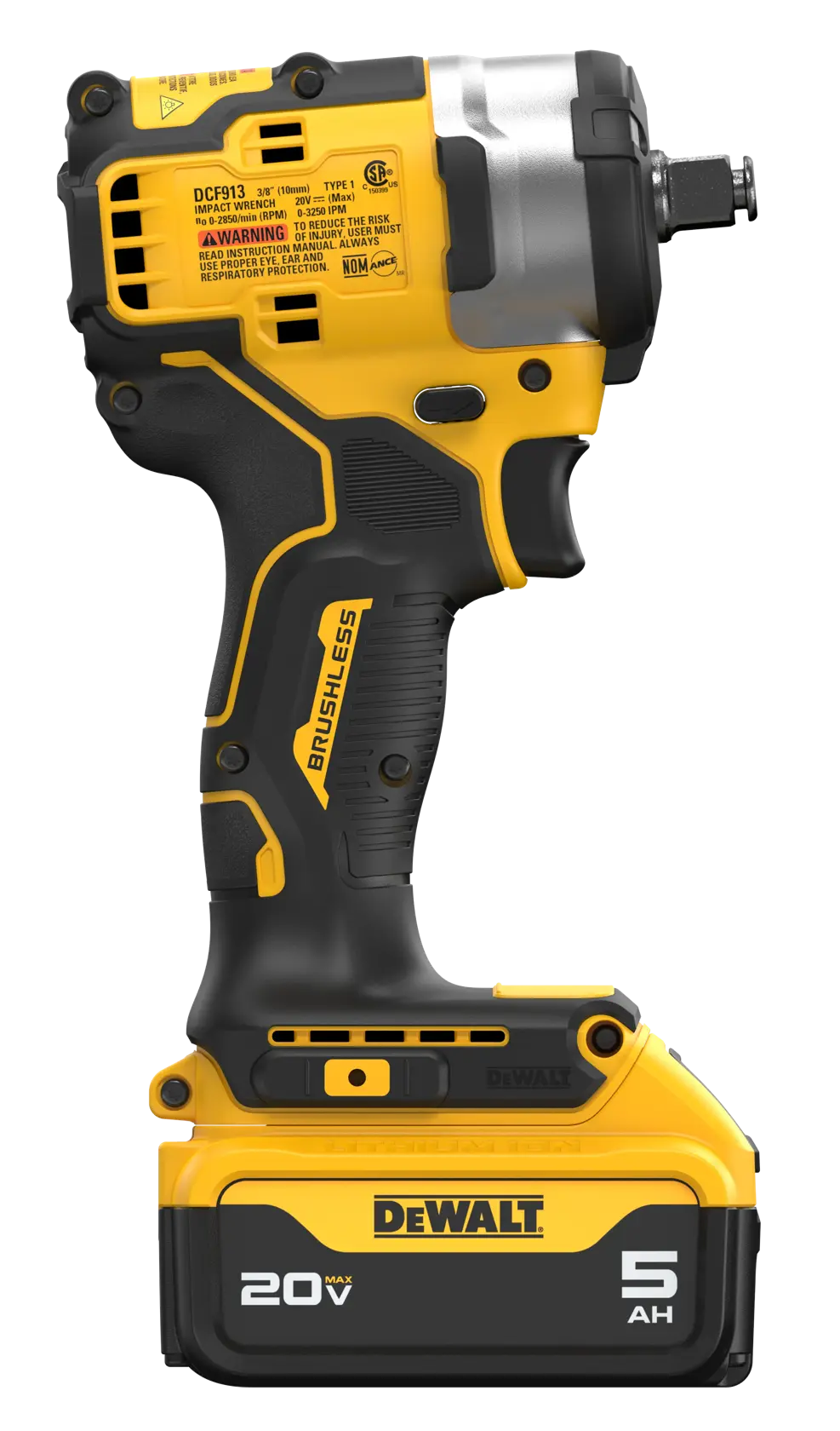 DeWalt DCF911P2 20V MAX 1/2-in Cordless Impact Wrench with Hog Ring Anvil with (2) 5Ah Batteries - image 2