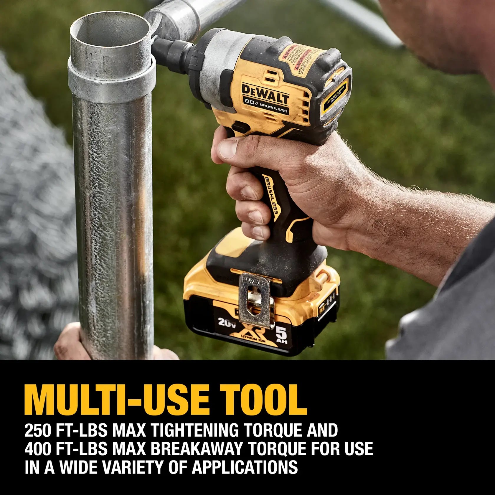 DeWalt DCF911P2 20V MAX 1/2-in Cordless Impact Wrench with Hog Ring Anvil with (2) 5Ah Batteries - image 6