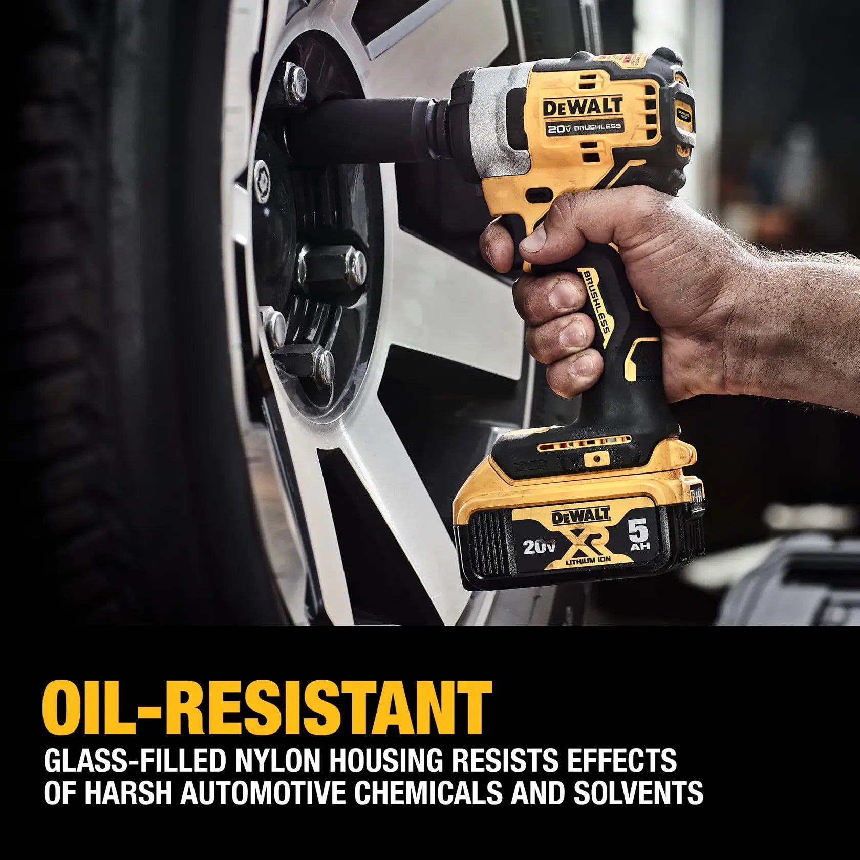 DeWalt DCF911P2 20V MAX 1/2-in Cordless Impact Wrench with Hog Ring Anvil with (2) 5Ah Batteries - image 7