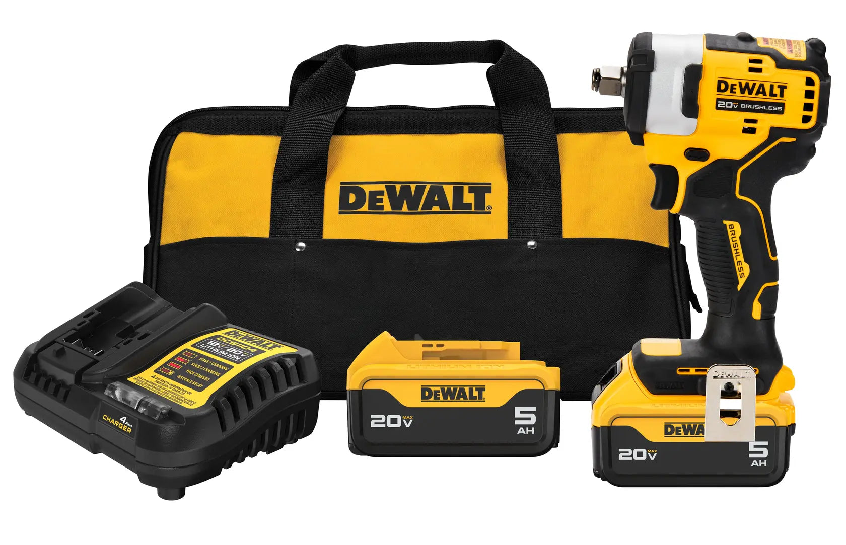 DeWalt DCF911P2 20V MAX 1/2-in Cordless Impact Wrench with Hog Ring Anvil with (2) 5Ah Batteries - image 1