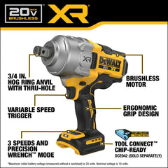 DeWalt DCF964B 20V MAX XR Brushless Cordless 3/4-in High Torque Impact Wrench With Hog Ring Anvil (Tool Only) - image 4