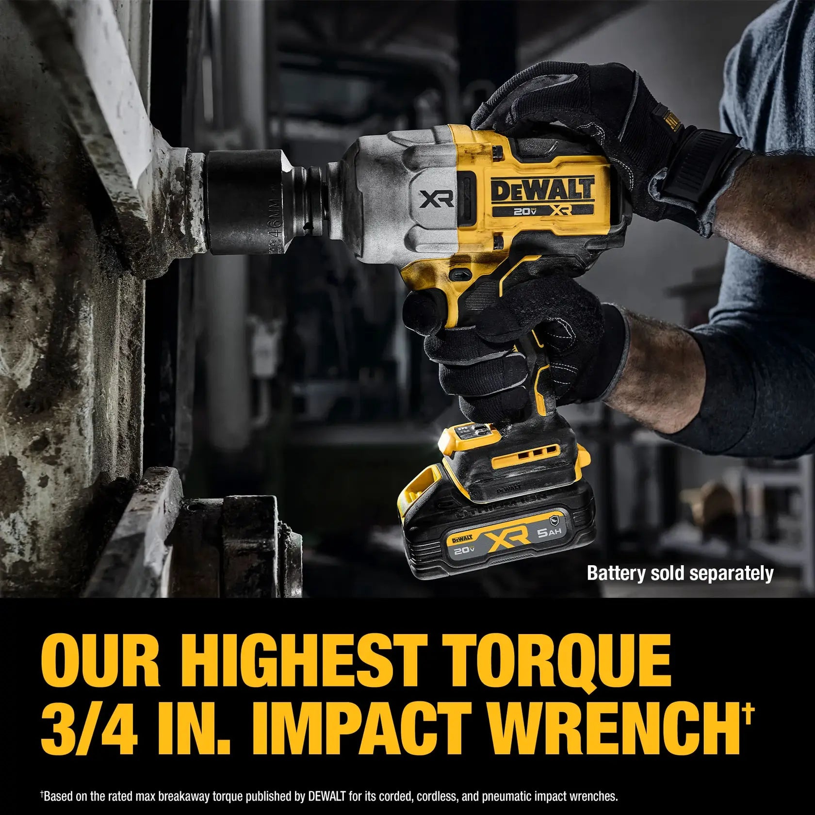 DeWalt DCF964B 20V MAX XR Brushless Cordless 3/4-in High Torque Impact Wrench With Hog Ring Anvil (Tool Only) - image 5