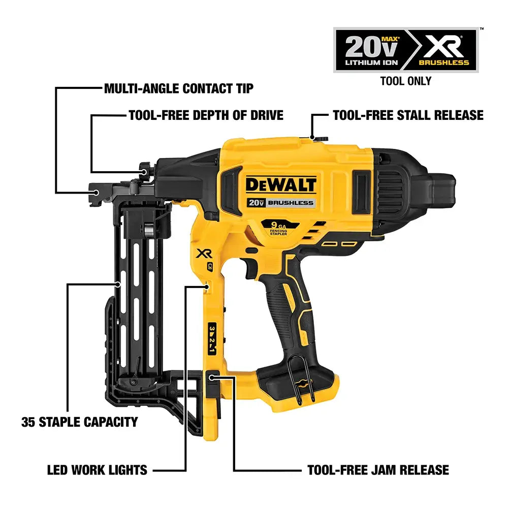 DeWalt DCFS950B 20V MAX XR 9ga Cordless Fencing Stapler (Tool Only) - image 3
