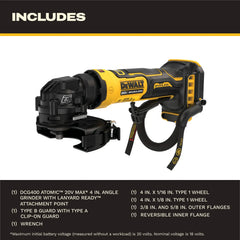 DeWalt DCG400BLR ATOMIC 20V MAX 4" Angle Grinder with Lanyard Ready Attachment Point - image 4