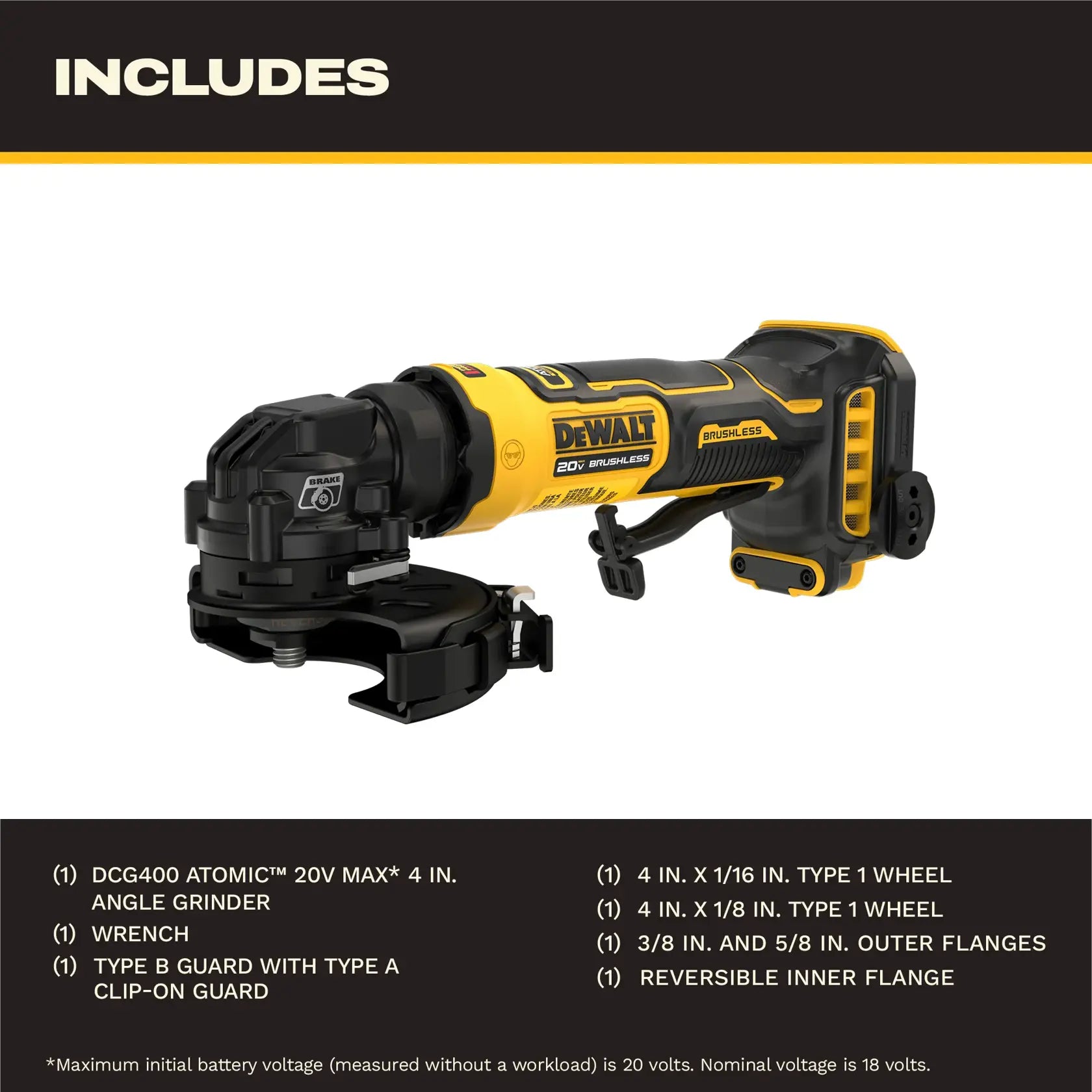 DeWalt DCG400B ATOMIC 20V MAX 4 in. Angle Grinder (Tool Only) - image 4