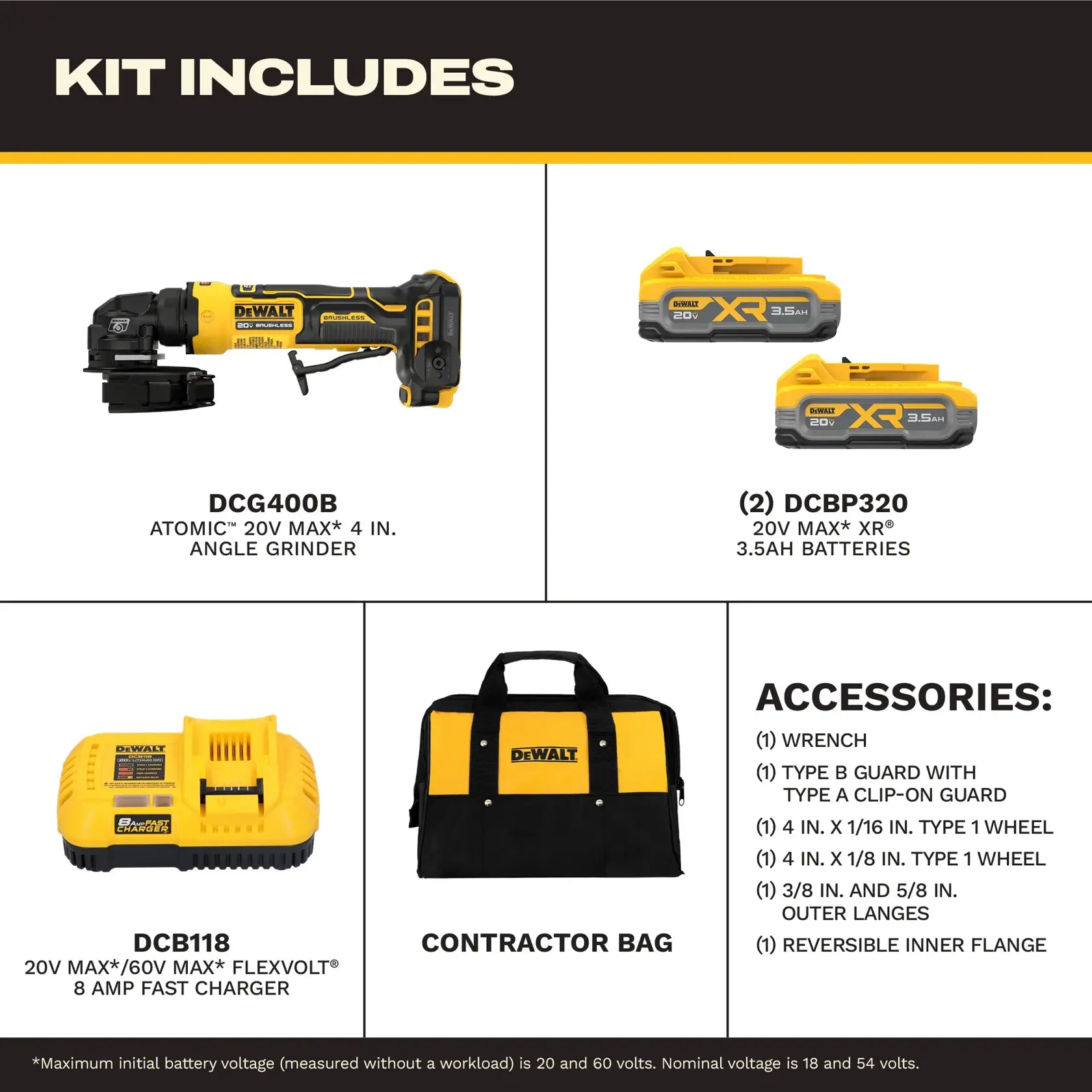 DeWalt DCG400S2 ATOMIC 20V MAX 4 in. Angle Grinder Kit - image 4
