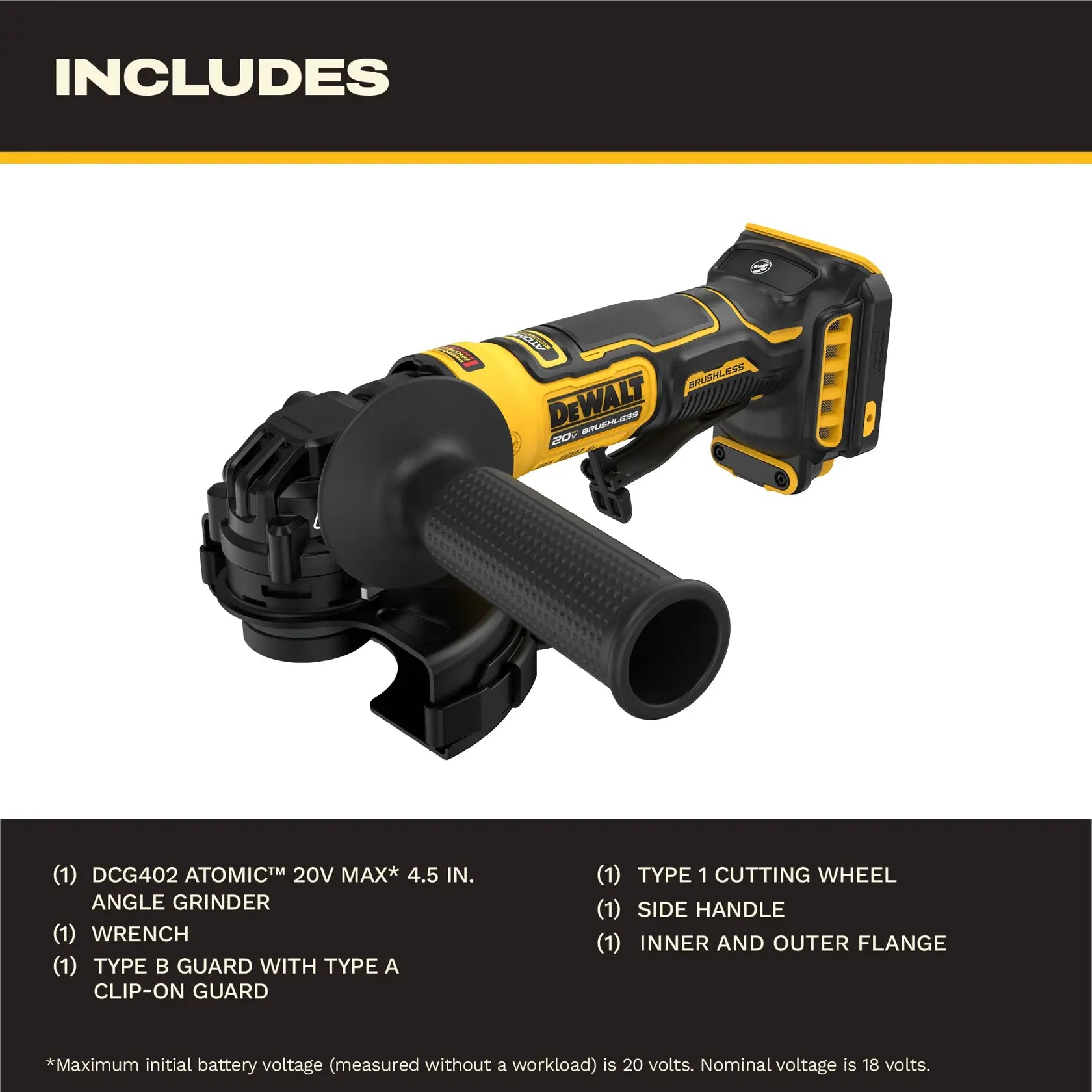 DeWalt DCG402B ATOMIC 20V MAX 4.5" Angle Grinder (Tool Only) - image 4