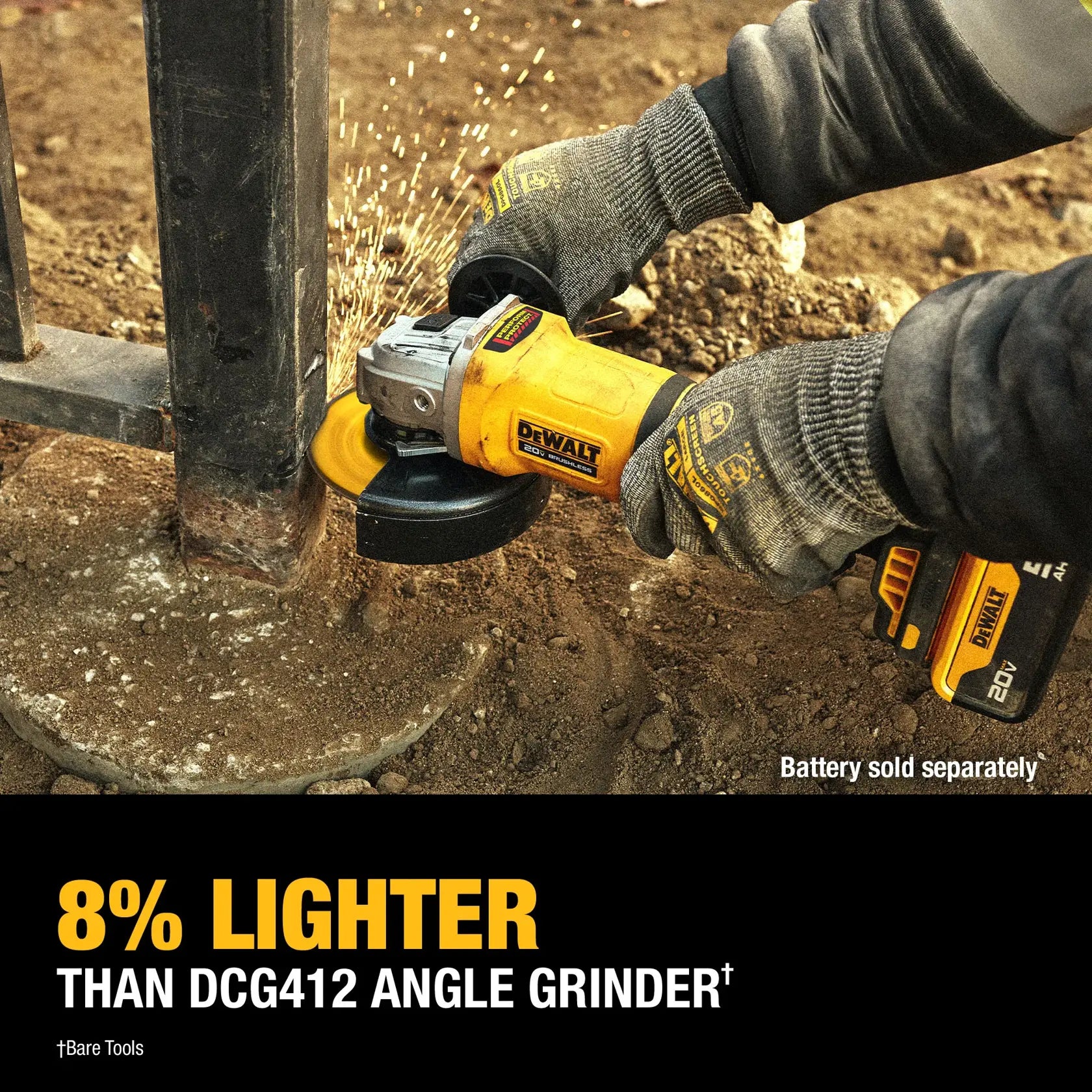 DeWalt DCG408B 20V MAX Brushless Cordless 4 1/2-in. Paddle-switch Grinder (Tool Only) - image 6