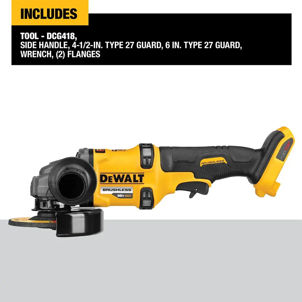 DeWalt DCG418B 60V MAX Brushless Cordless 4-1/2-in - 6-in Grinder With KICKBACK BRAKE (Tool Only) - image 5