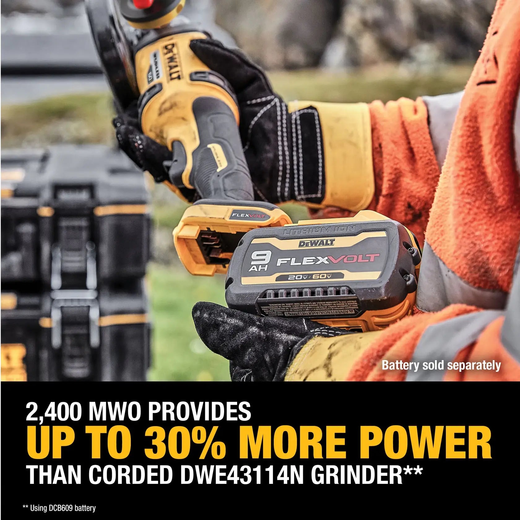 DeWalt DCG418SHDB 60V MAX 4-1/2 in. - 6 in. Side Handle Detect Grinder - image 7