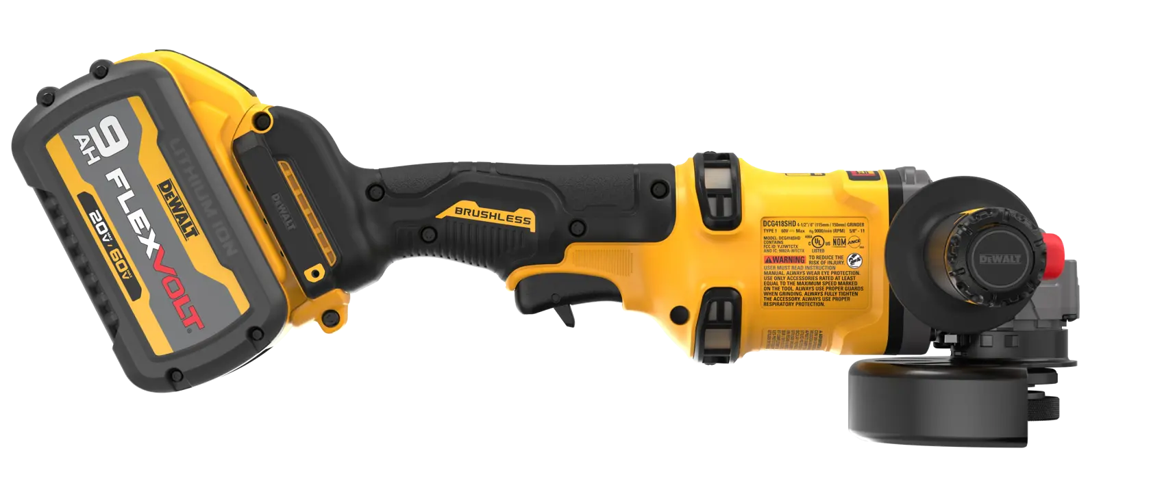 DeWalt DCG418SHDX2 60V MAX 4-1/2-in - 6-in Side Handle Detect Grinder - image 3
