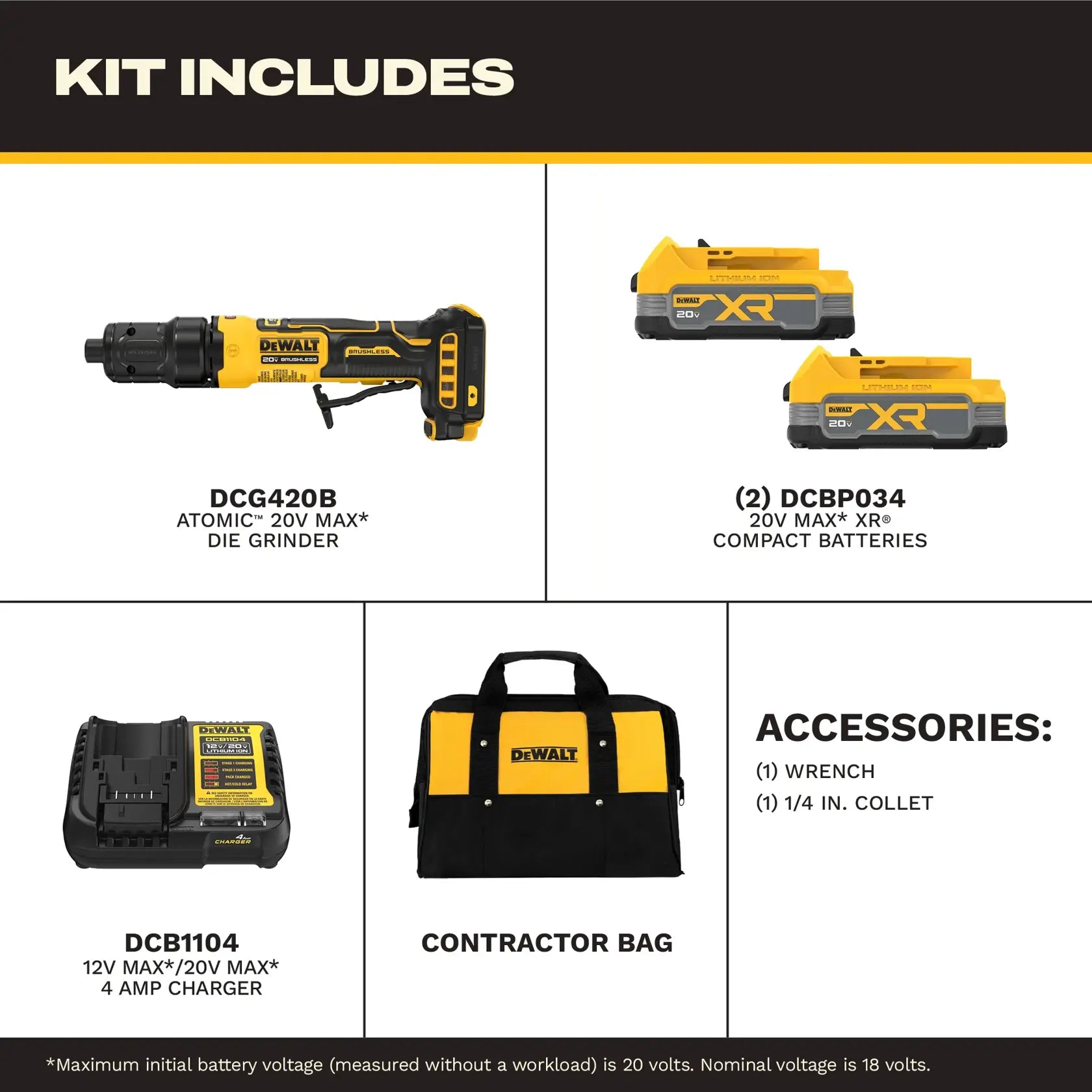 DeWalt DCG420E2 ATOMIC 20V MAX Die Grinder Kit - image 4