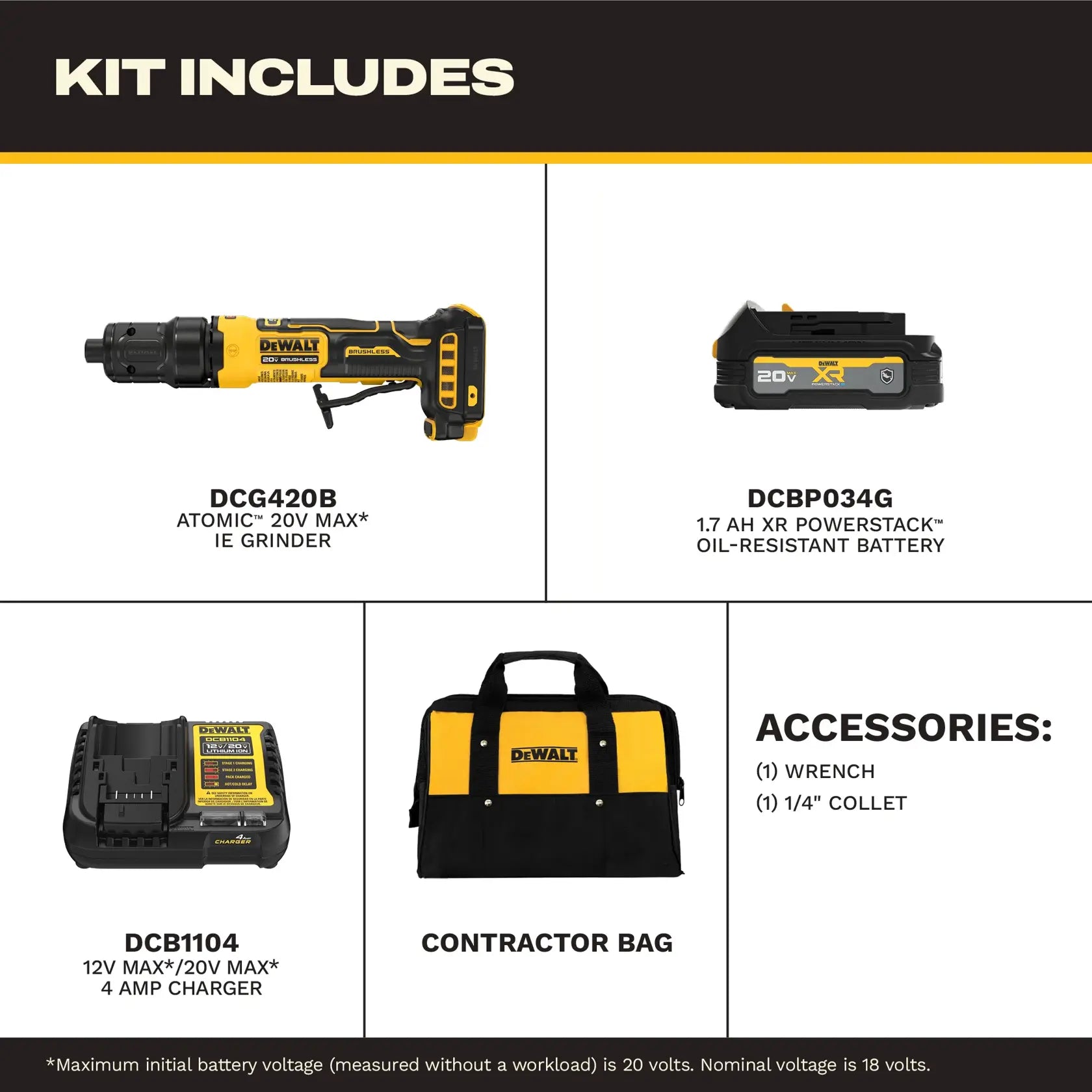 DeWalt DCG420GE1 ATOMIC 20V MAX Die Grinder Kit with XR - image 4
