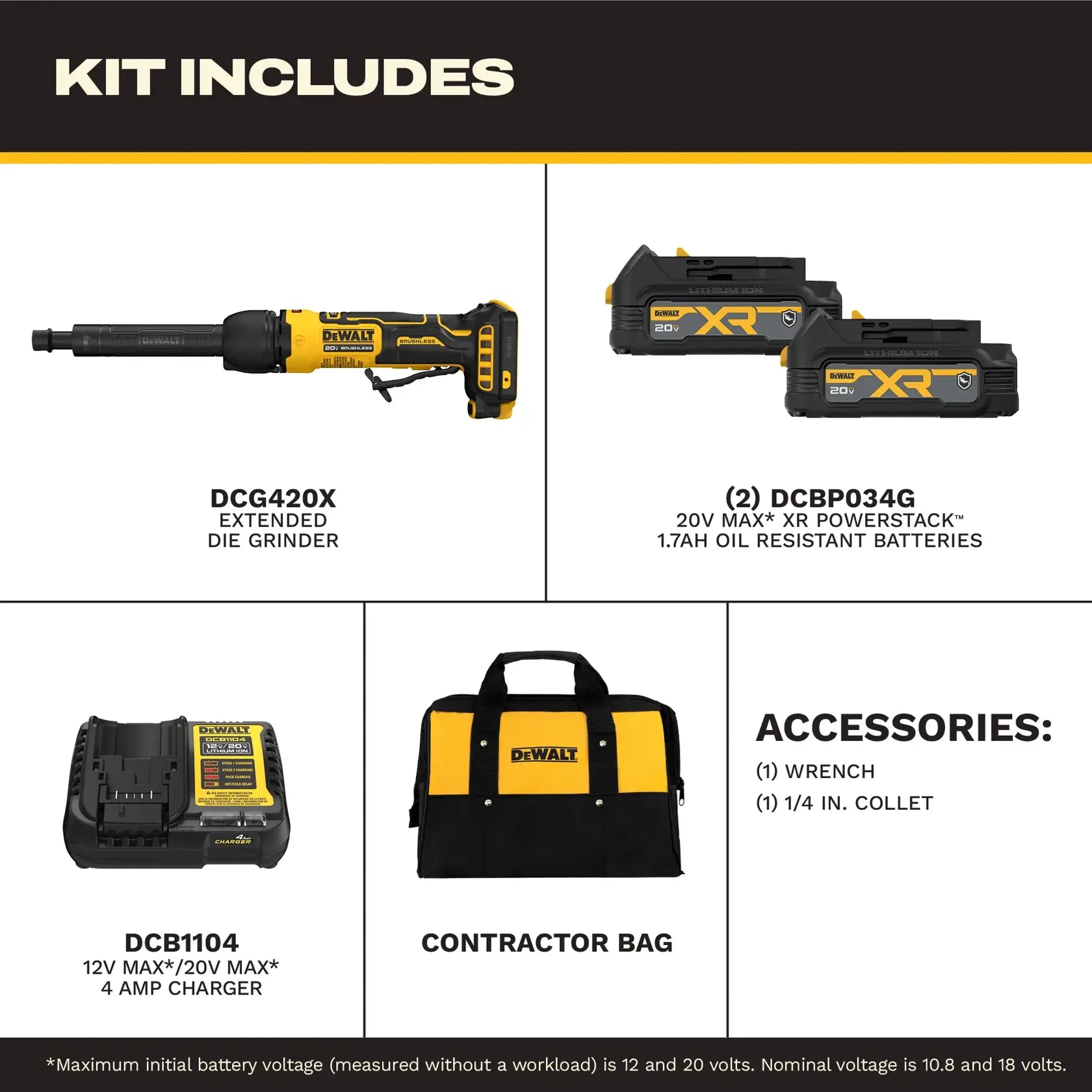 DeWalt DCG420XGE2 ATOMIC 20V MAX Extended Die Grinder Kit - image 4