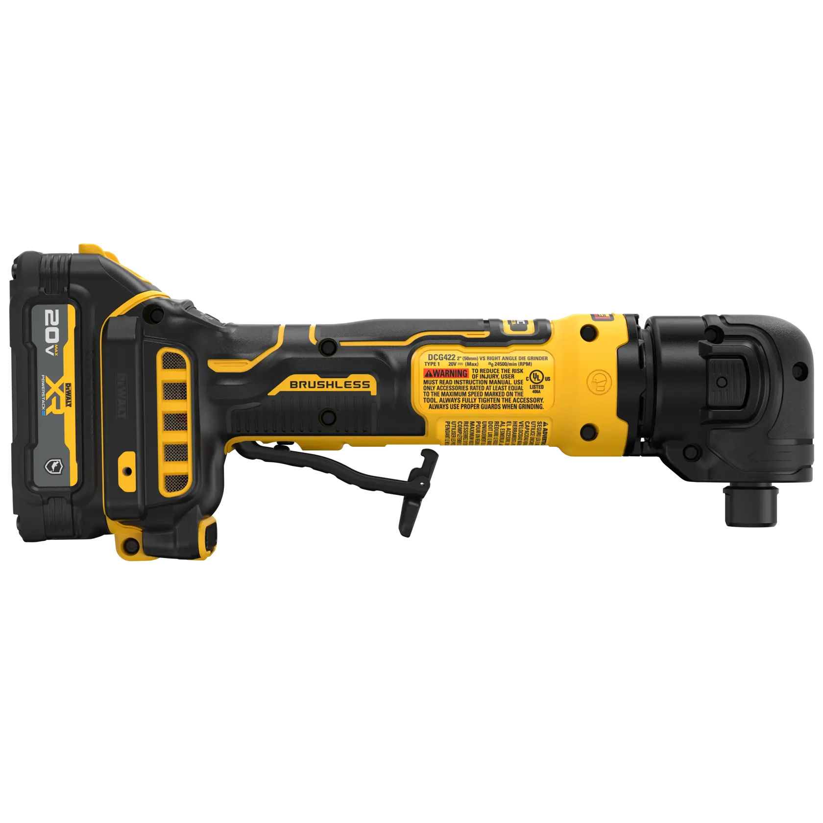 DeWalt DCG422GE1 ATOMIC 20V MAX Right Angle Die Grinder Kit - image 4