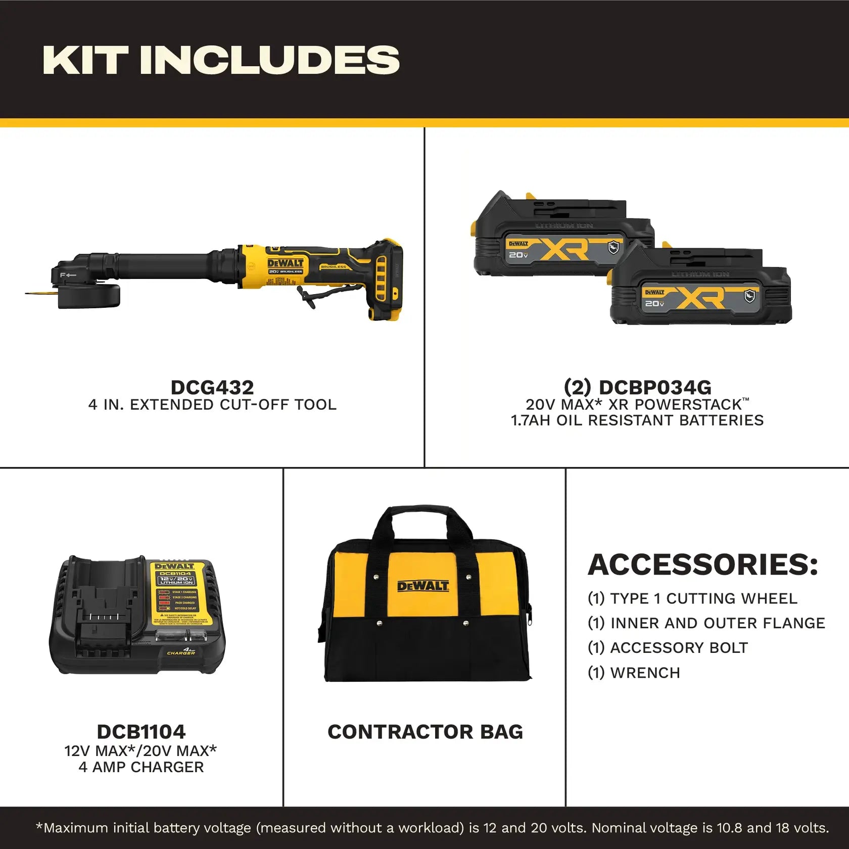 DeWalt DCG432XGE2 ATOMIC 20V MAX Ext 4" Cut-Off Tool - 1.7AH Kit - image 4