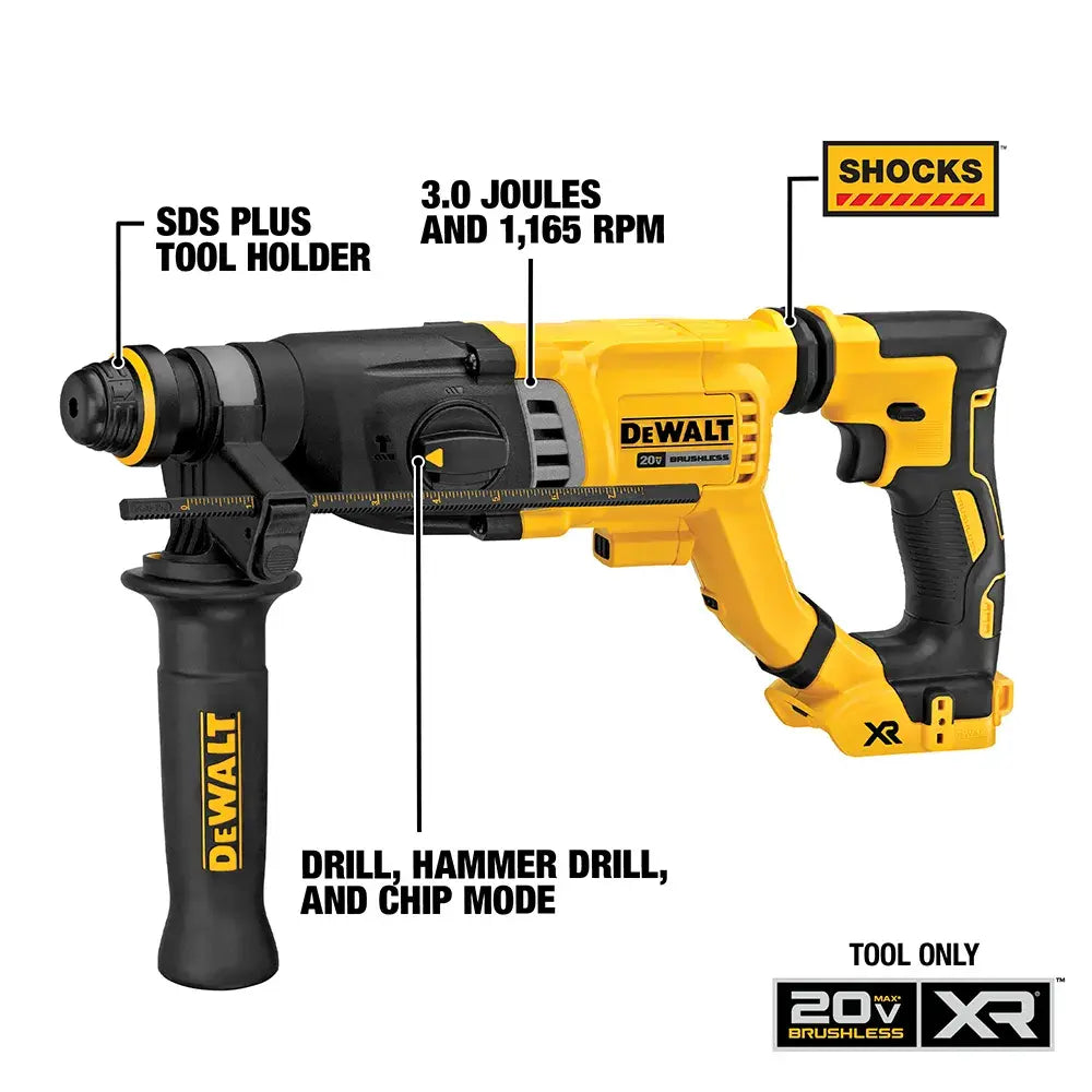 DeWalt DCH263B 20V MAX SDS PLUS 1-1/8-in Brushless D-Handle Rotary Hammer (Tool Only) - image 2