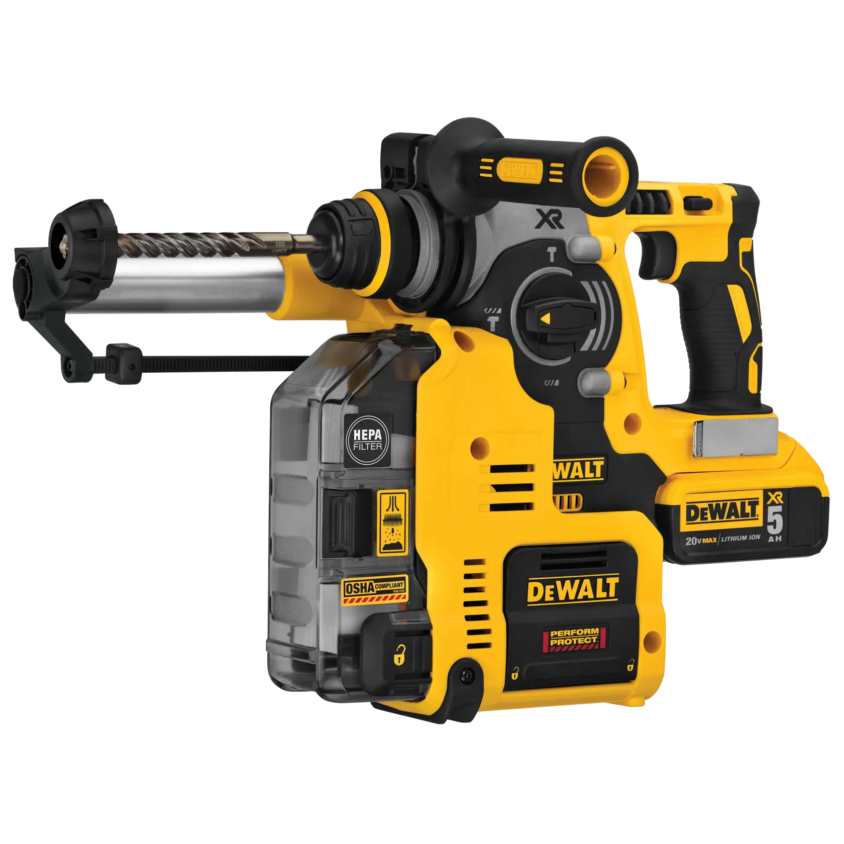 DeWalt DCH273P2DHO 20V MAX XR L-Shape 1-in SDS Plus Rotary Hammer Kit With Onboard Dust Extractor - image 2