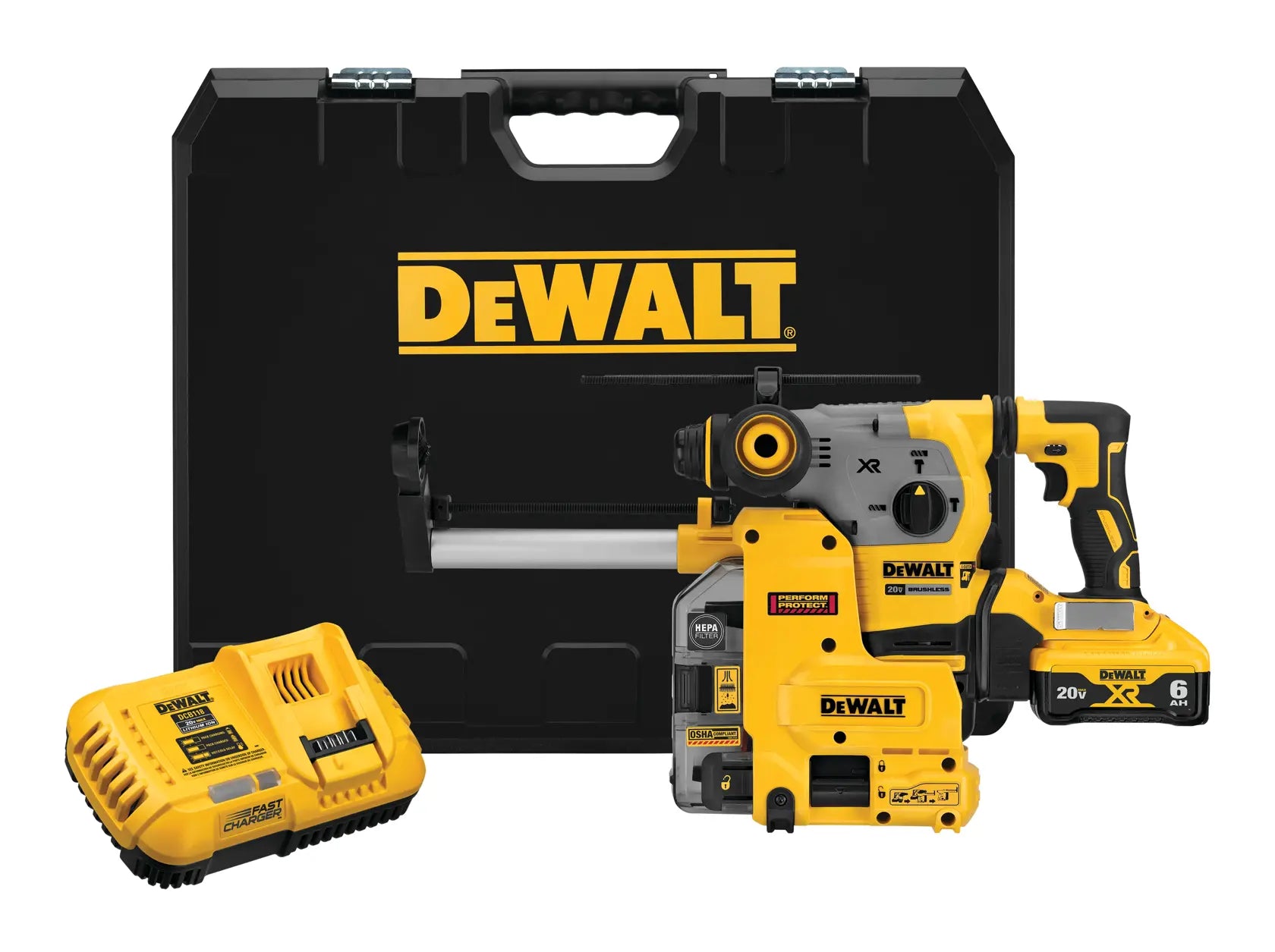 DeWalt DCH293R2DH 20V MAX XR Brushless Cordless 1-1/8 in. L-Shape SDS PLUS Rotary Hammer Kit with On Board Extractor - image 2
