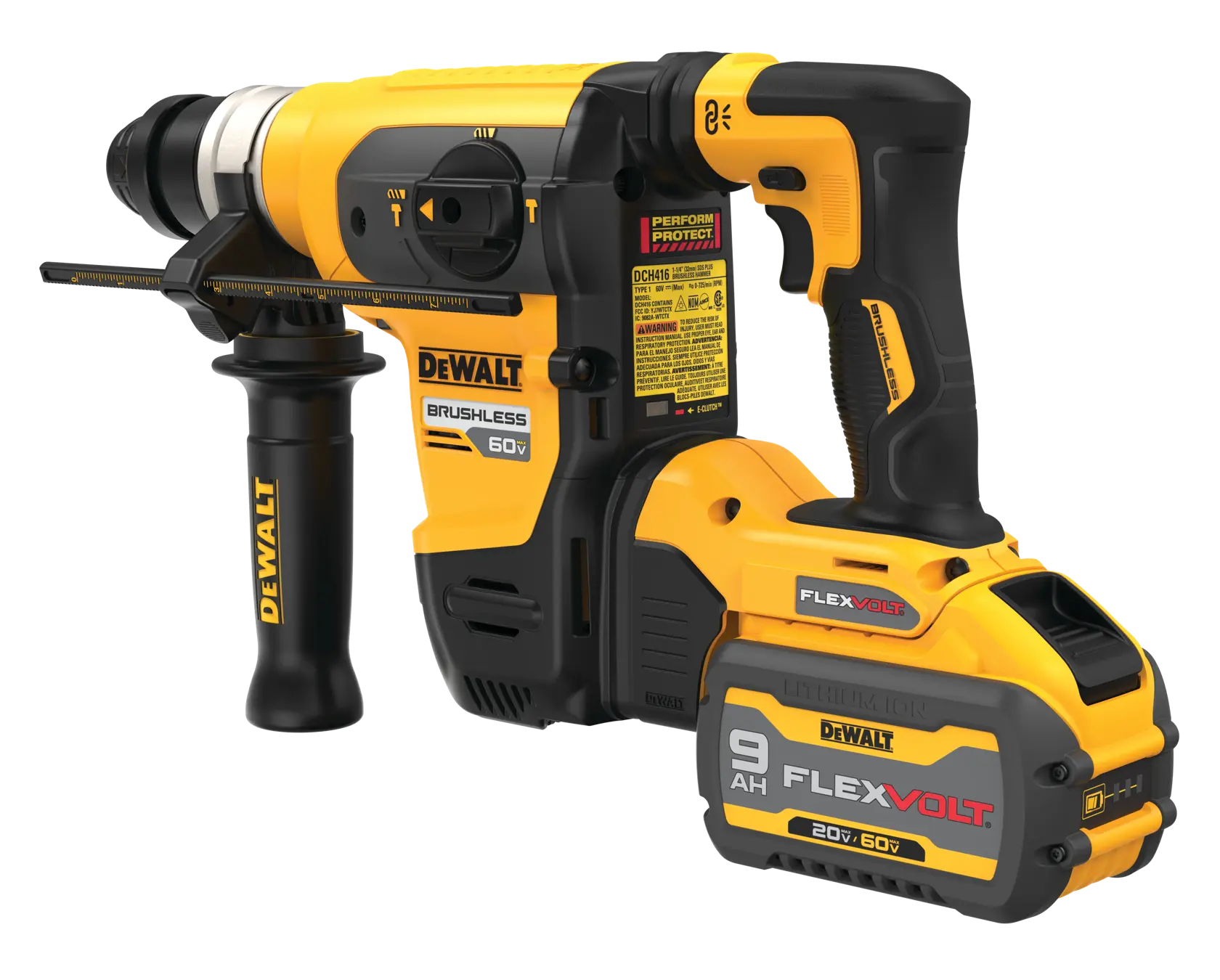 DeWalt DCH416X2 60V MAX 1-1/4" Brushless Cordless SDS Plus Rotary Hammer Kit - image 5