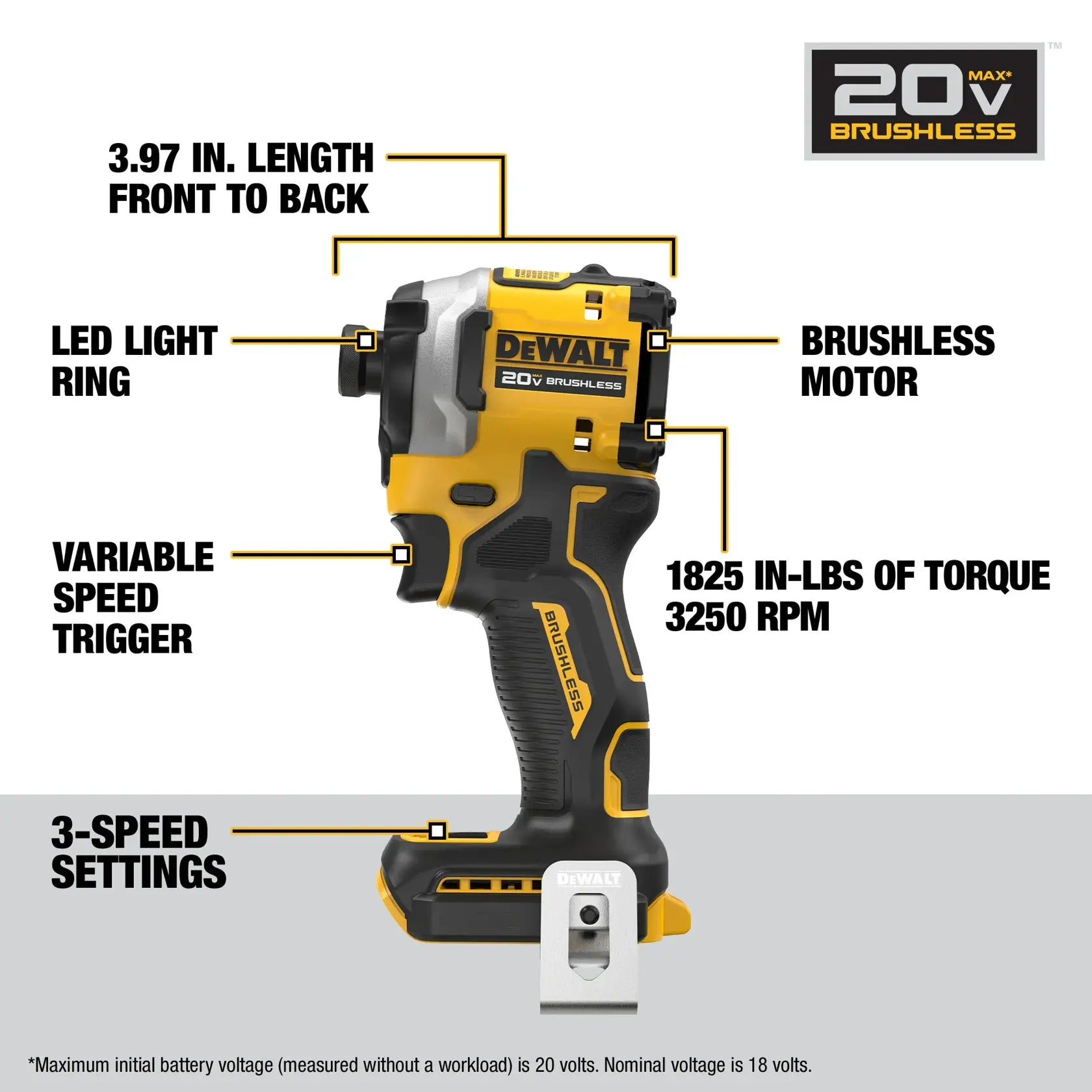 DeWalt DCK200D1P1 ATOMIC 20V MAX Lithium-Ion Cordless 2-Tool Combo Kit with 5.0 Ah and 2.0 Ah Batteries, Charger and Kit Bag - image 3
