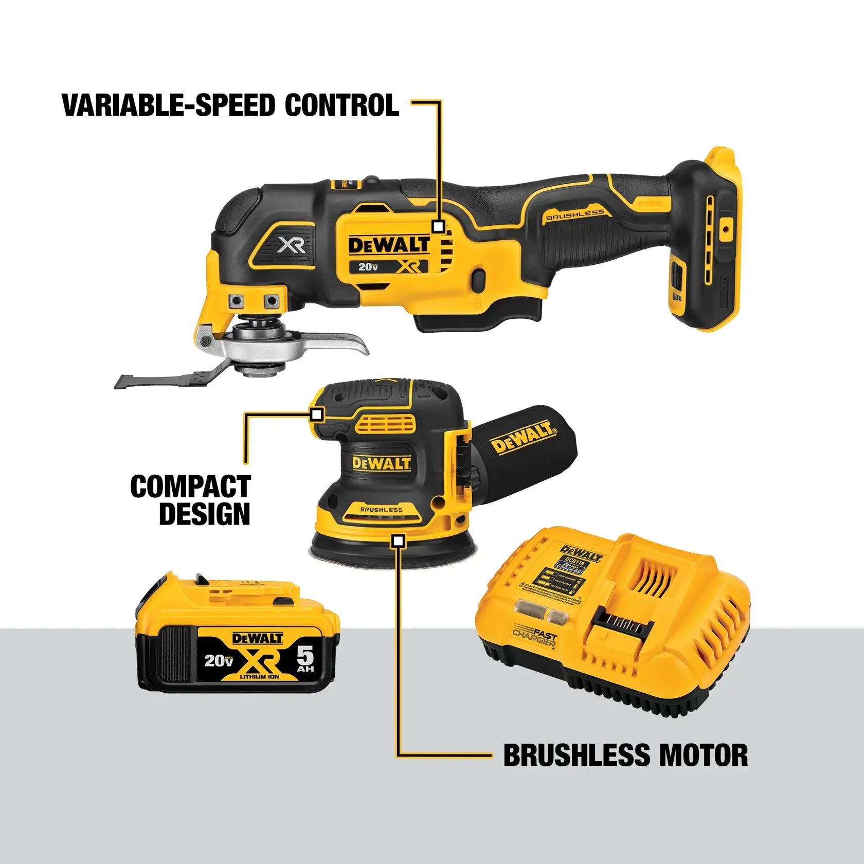 DeWalt DCK202P1 20V MAX XR Brushless Cordless 2-Tool Combo Kit - image 3