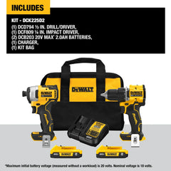 DeWalt DCK225D2 ATOMIC 20V MAX Brushless Compact Drill/Driver and Impact Driver Combo Kit - image 3