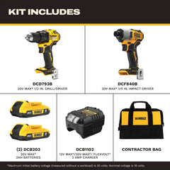 DeWalt DCK227D2 20V MAX Brushless Cordless Drill/Driver And Impact Driver Combo Kit - image 2